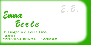 emma berle business card